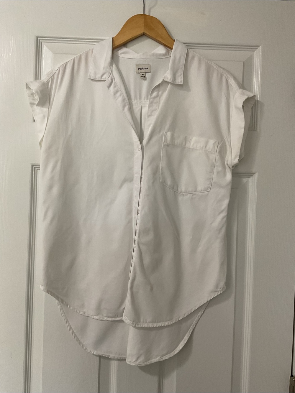 Sneak Peek White Short Sleeve Button-Down Shirt